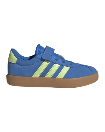 Pantofi sport VL Court 3.0 de piele intoarsa cu velcro, Albastru royal/Verde fistic