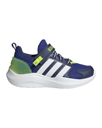 Pantofi sport Lightorama cu velcro si led-uri, Albastru inchis/Verde electric/Alb optic