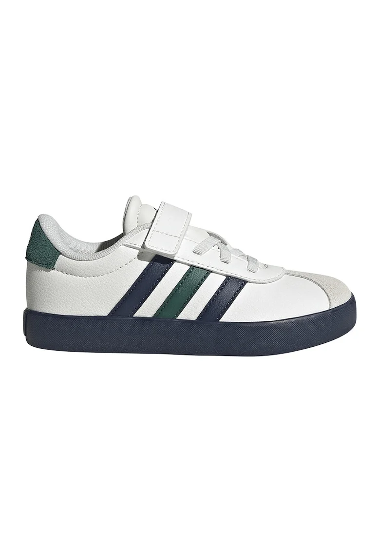 Pantofi sport VL Court 3.0 de piele intoarsa si piele, Alb/Verde englez/Bleumarin