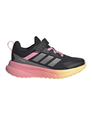 Pantofi sport FortaRun 4.0 cu velcro, Negru/Gri/Roz deschis