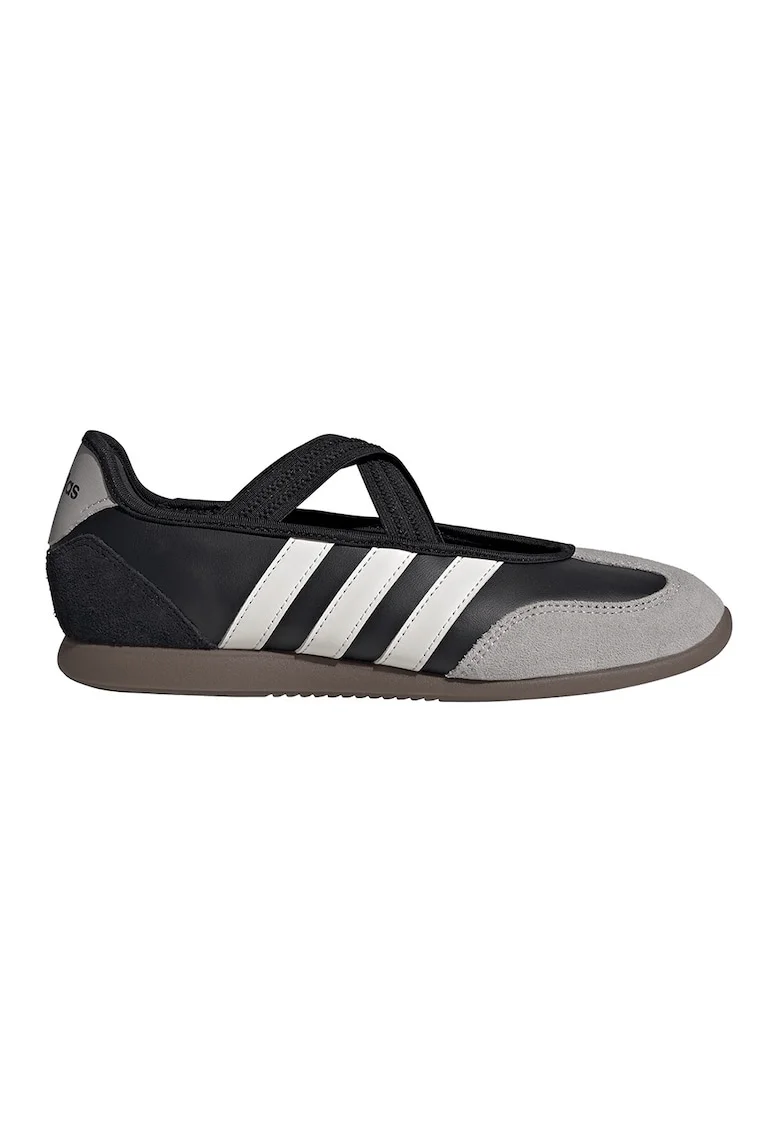 Pantofi sport Barreda Mary Jane de piele, Negru/Maro taupe deschis/Alb murdar