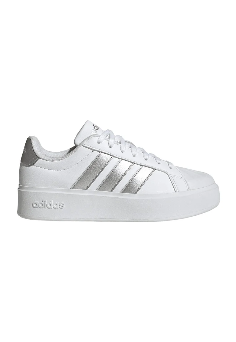 Pantofi sport Streettalk Bold de piele ecologica, Alb optic/Argintiu