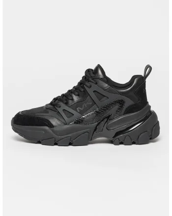 Pantofi sport cu detalii de piele Nick, Negru
