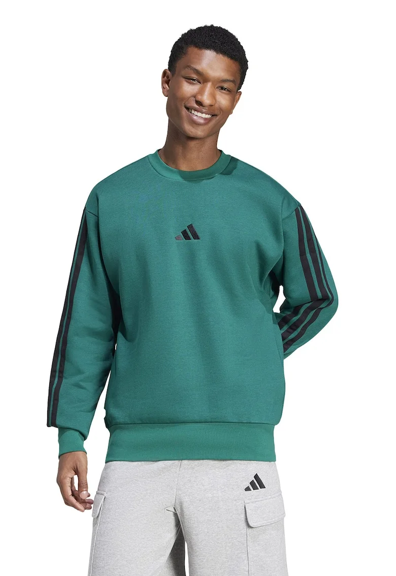Bluza de trening din amestec de bumbac cu detaliu monograma, Negru/Verde persan