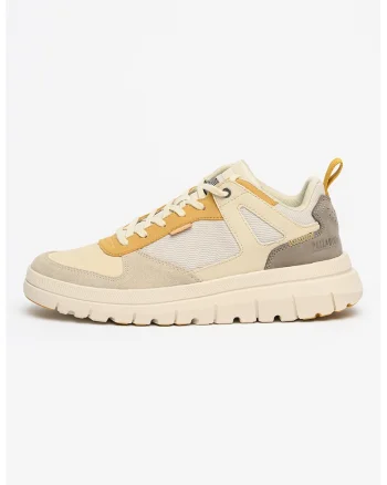 Pantofi sport Pallaflex cu insertii din piele intoarsa, Verde pal/Maro camel/Ocru