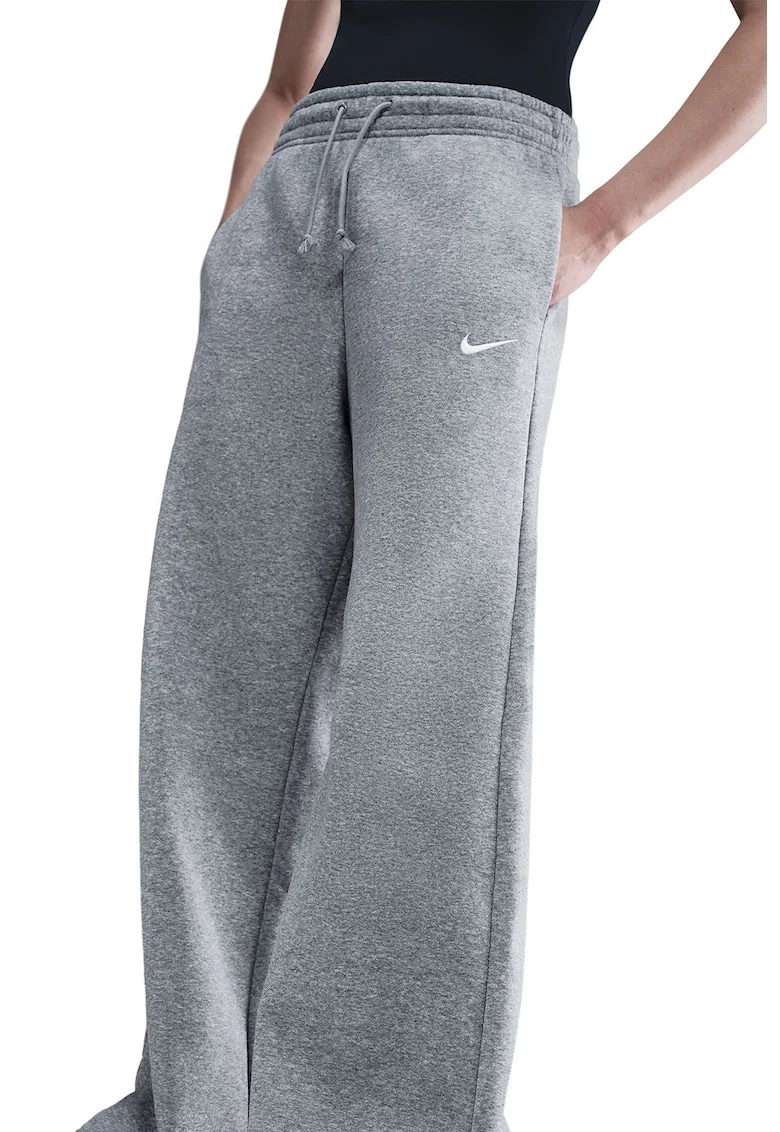 Pantaloni de trening cu croiala ampla si talie inalta Phoenix, Gri deschis