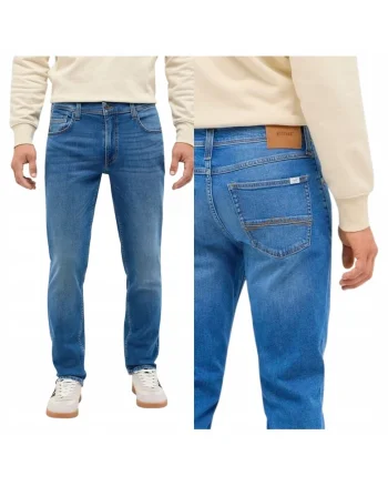 Blugi Barbati,  Washington Straight, Straight Fit, Talie Medie, Fermoar, Lungi, 5 Buzunare, Bumbac, Albastru