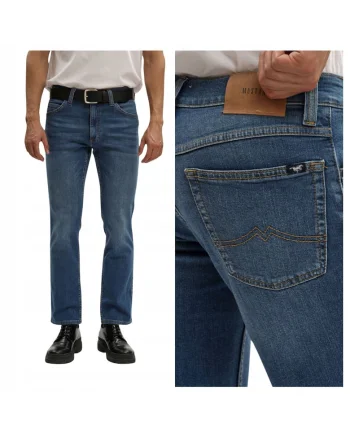 Blugi Barbati,  Tramper Straight, Straight Fit, Talie Medie, 5 Buzunarwqfwe, Fermoar, Lungi, Bumbac, Albastru