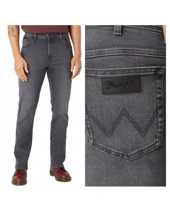 Blugi Barbati,  Texas, Straight Fit, Talie Medie, Fermoar, Lungi, 5 Buzunare, Bumbac, Gri, Negru