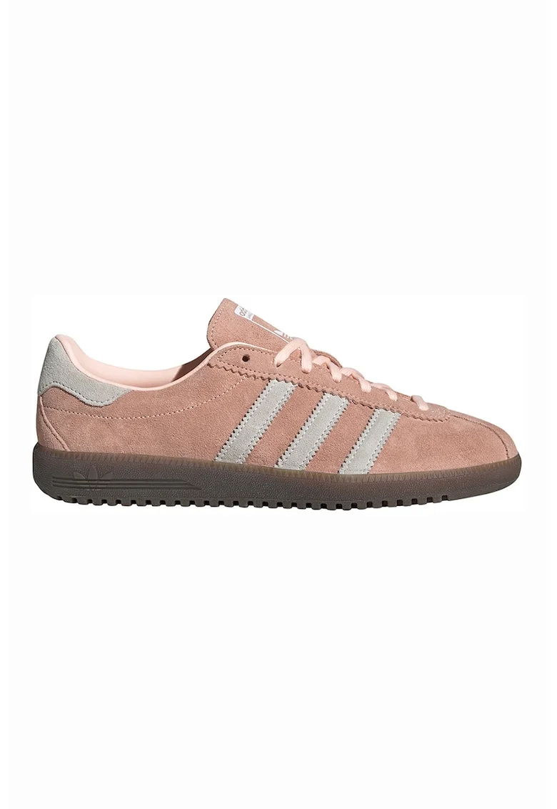 Pantofi sport BRMD din piele intoarsa cu detaliu logo, Roz somon/Alb murdar
