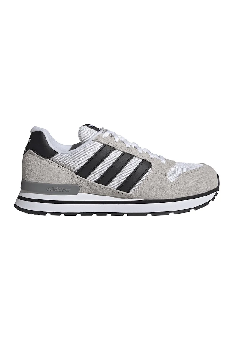 Pantofi sport ZX 500 RS cu garnituri de piele intoarsa, Negru/Maro taupe deschis/Alb optic