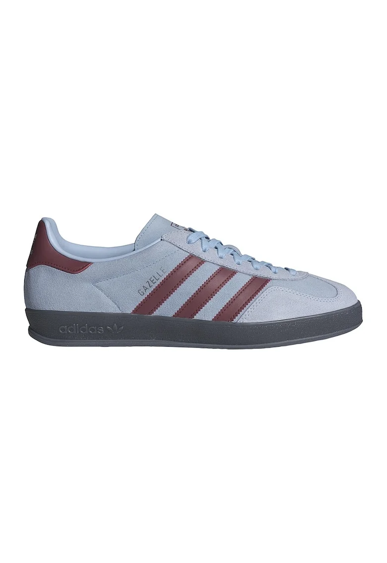 Pantofi sport Gazelle Indoor de piele intoarsa cu logo, Rosu/Albastru pastel/Negru