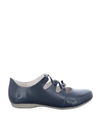 Pantofi dama  FIONA 04, piele naturala, albastru marin, cu sireturi,