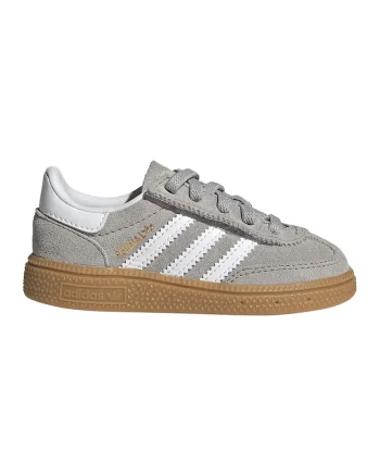 Pantofi Spezial din piele intoarsa pentru handbal, Maro taupe deschis/Alb optic