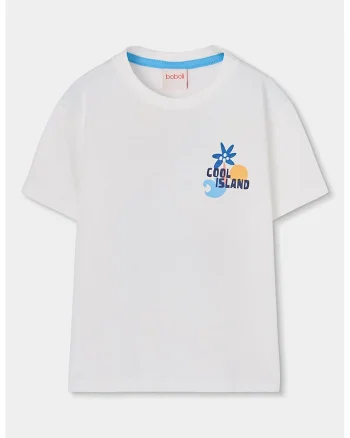 Tricou din bumbac cu imprimeu grafic, Alb/Albastru