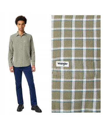 Camasa Barbati,  Shirt, Regular Fit, Design Cfwqgasic, Maneci Lungi, Cu Cu Nasturi, Bumbac, Verde, Verde