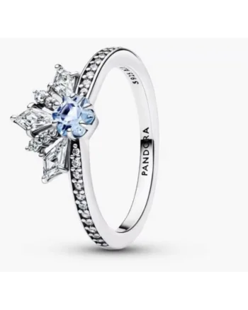 Inel  Argint 925, tiara, cristal albastru, 54