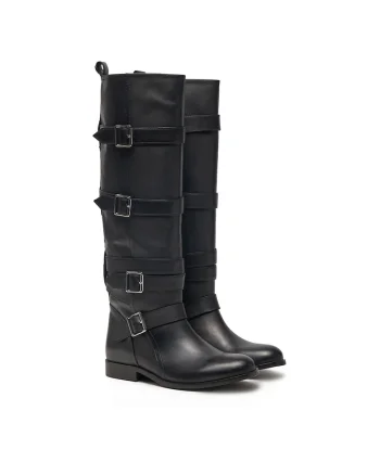 Cizme dama  material piele naturala, negru