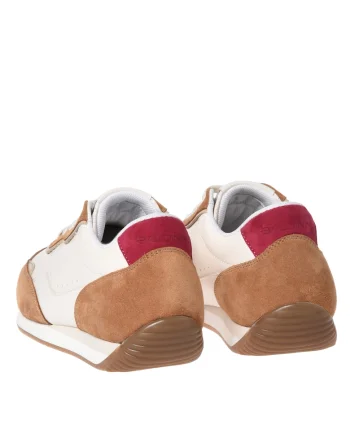 Pantofi sport cu insertii de piele intoarsa, Maro