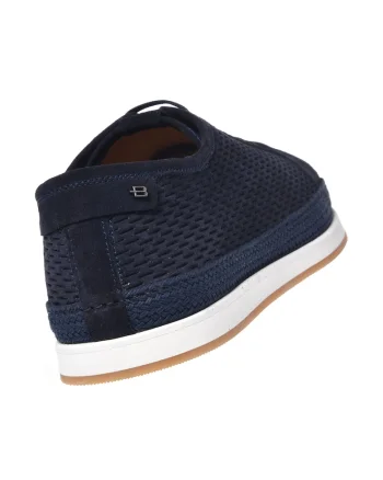 Pantofi sport de piele intoarsa cu perforatii, Albastru