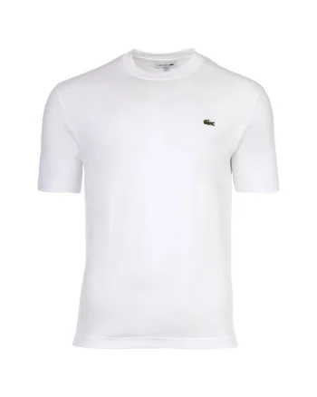 Tricou din bumbac cu decolteu la baza gatului, Alb