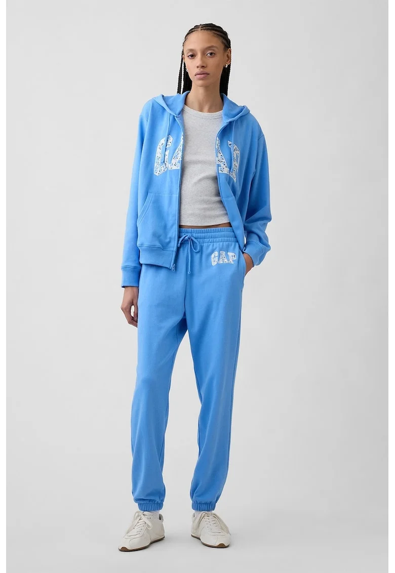 Pantaloni de trening cu snur de ajustare in talie, Albastru glaciar
