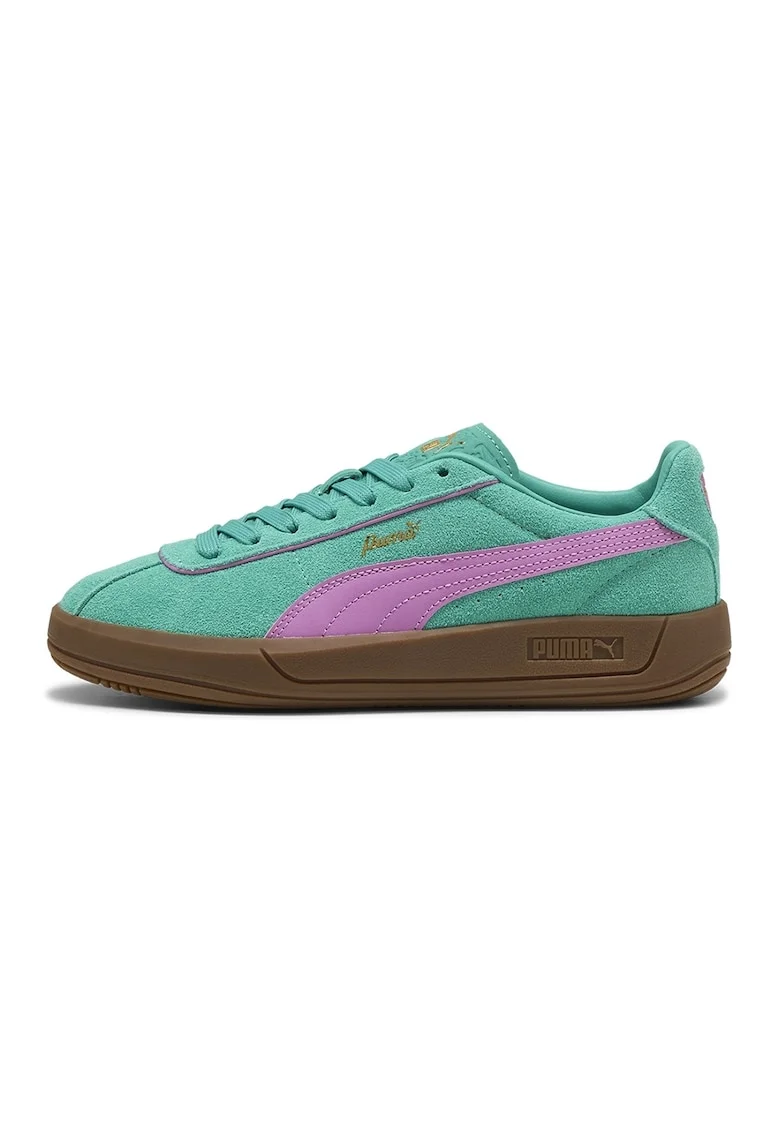 Pantofi sport Club Klassika de piele intoarsa, Roz/Verde persan