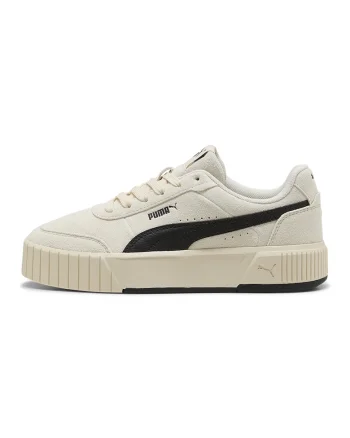 Pantofi sport flatform Carina Mia de piele intoarsa cu garnituri de piele ecologica, Negru/Bej deschis