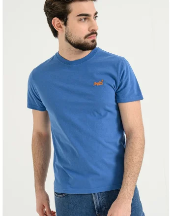 Tricou slim fit de bumbac Essential, Portocaliu mandarina/Albastru royal