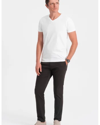 Tricou cu decolteu in V, Alb