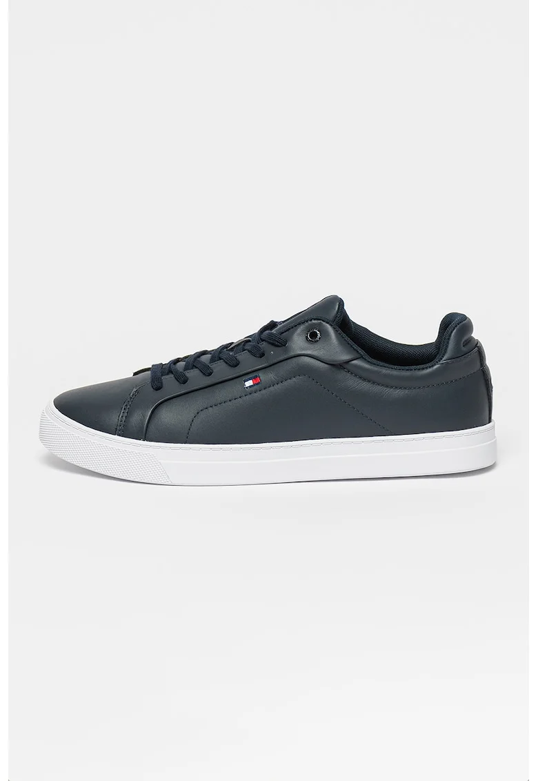 Pantofi sport din piele cu logo brodat discret Icoun Court, Albastru ultramarin
