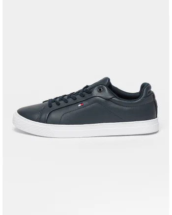 Pantofi sport din piele cu logo brodat discret Icoun Court, Albastru ultramarin