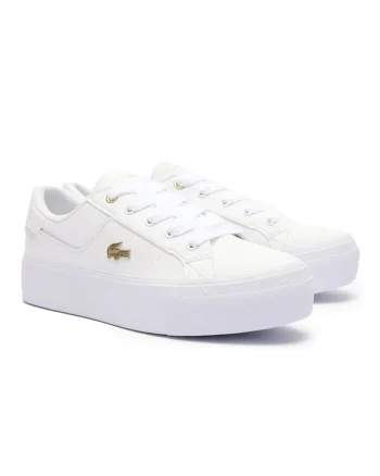 Pantofi sport din piele cu platforma Ziane, Alb