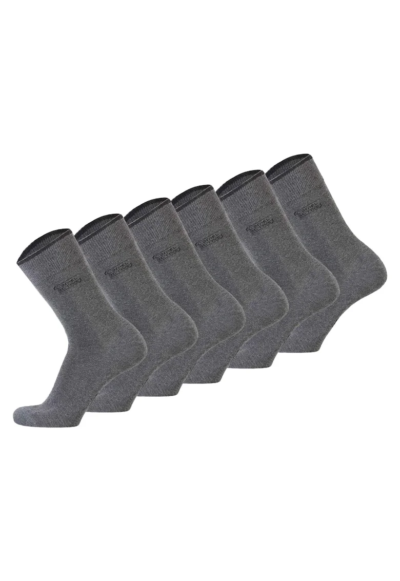 Set de sosete scurte din amestec de bumbac organic 29933 - 6 perechi, Gri antracit