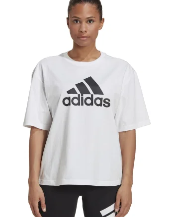 Tricou cu decolteu la baza gatului si imprimeu logo, Alb
