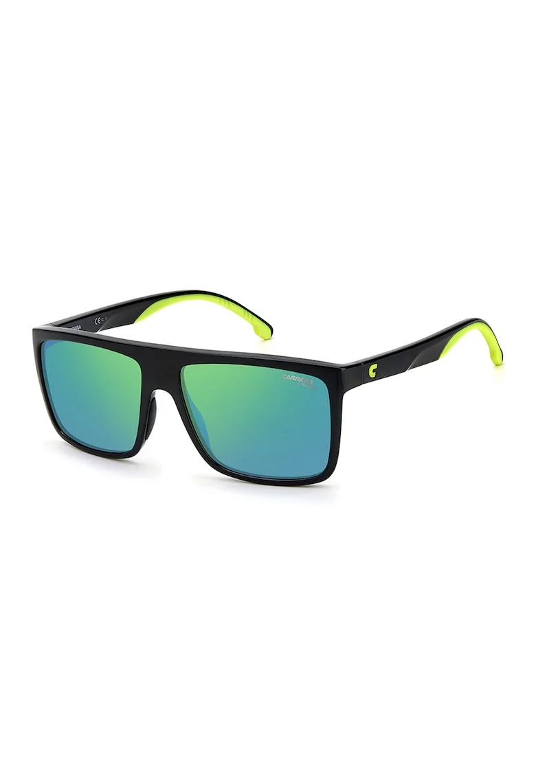 Ochelari de soare drepunghiulari, Negru/Turcoaz/Verde lime