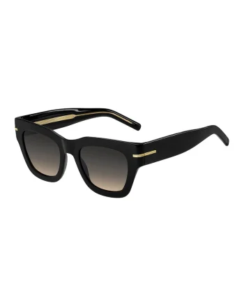 Ochelari de soare cu lentile patrate, Negru/Maro taupe deschis