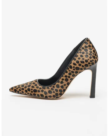 Pantofi cu model animal print Amara, Negru/Maro