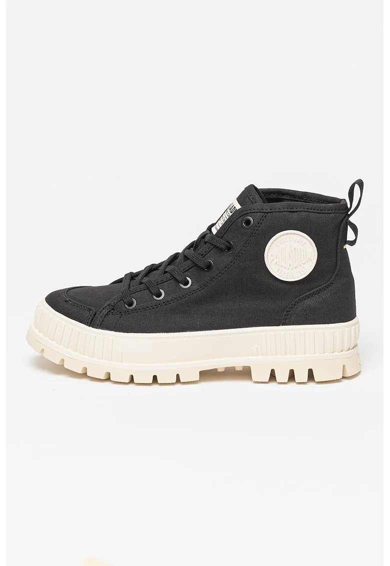 Pantofi sport mid-high din panza cu aspect masiv