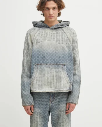 Daily Paper hanorac din denim Destroyed Denim Hoodie