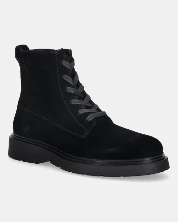 Calvin Klein pantofi de piele întoarsă COMBAT ESS LACE UP ZIP BOOT SU