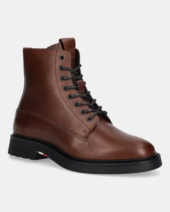 Tommy Hilfiger cizme înalte din piele HILFIGER COMFORT LWT LTH BOOT