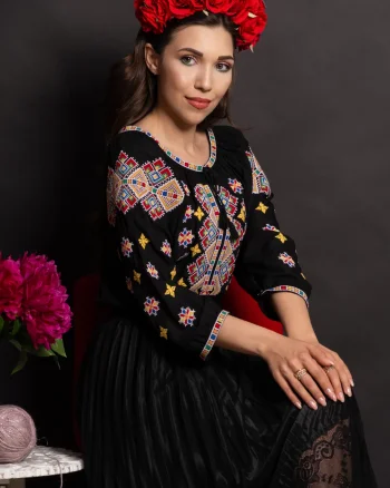 Ie dama traditionala Alicia cu broderie multicolora