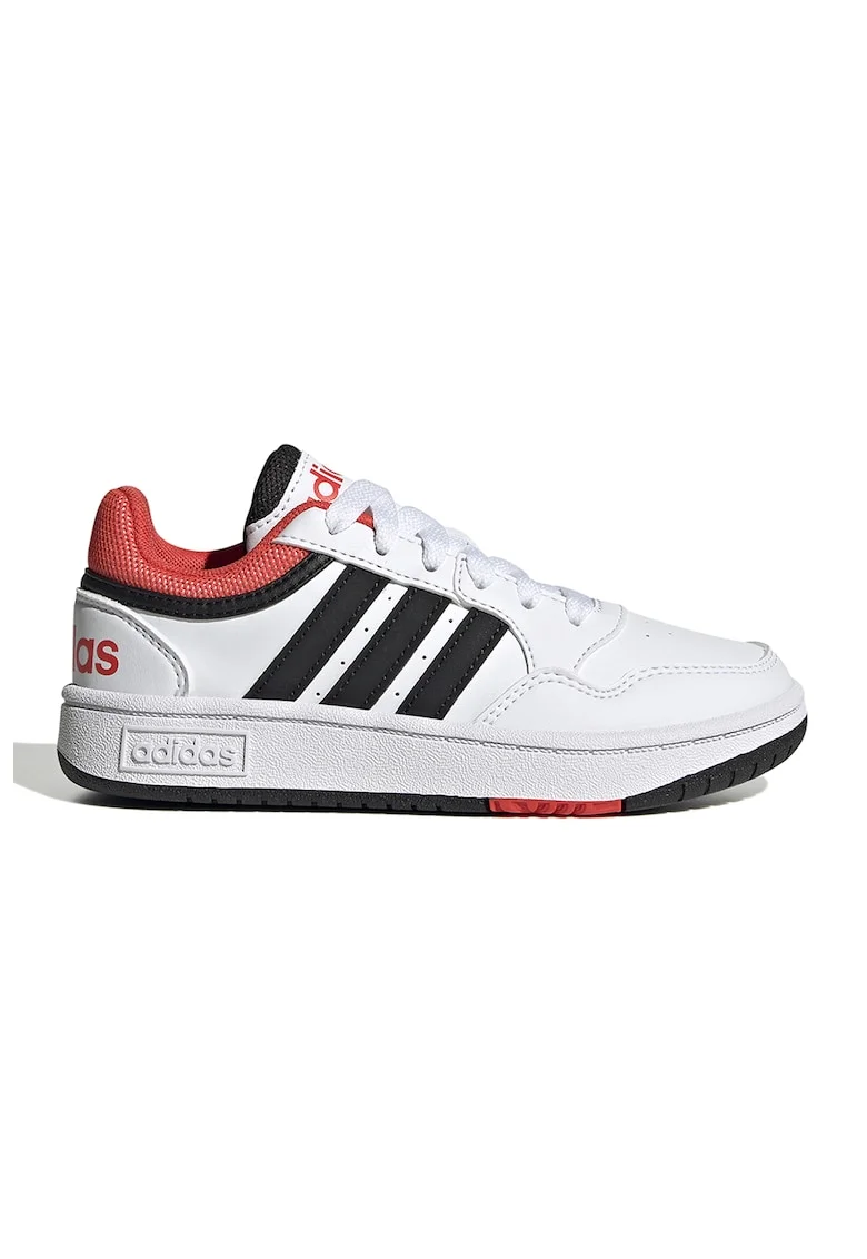 Pantofi sport de piele ecologica Hoops 3.0, Alb/Bleumarin