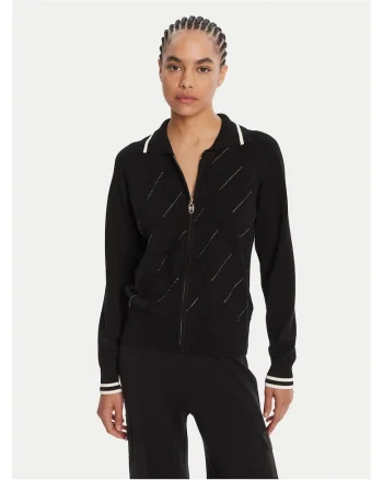 Cardigan dama  Sport, negru, fermoar