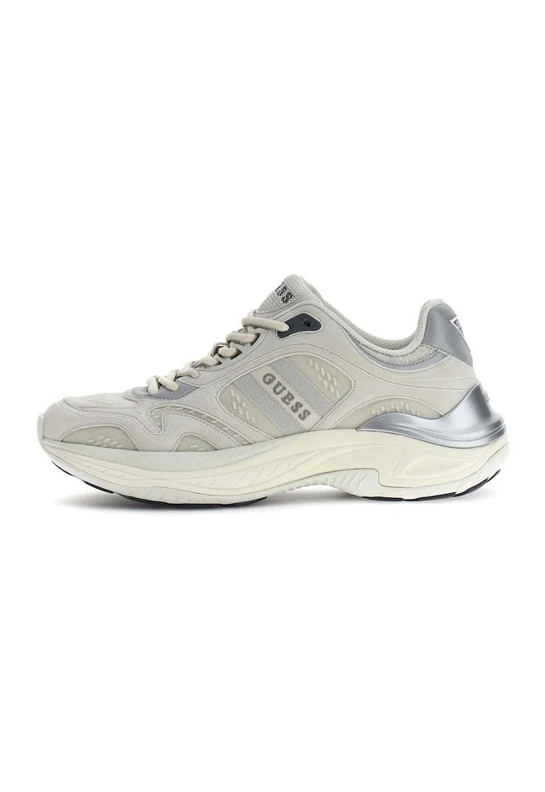 Pantofi sport cu imprimeu logo, Gri deschis