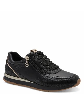 Tamaris adidași negri cu șireturi și fermoar pentru femei 23613-46-098 07750