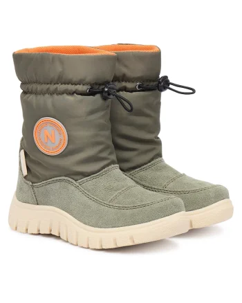 Cizme de zapada copii,  Olive-Grey-Orange, impermeabile, confortabile,