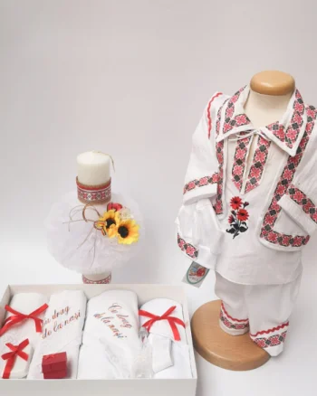 Set Traditional Botez - Costumas baietel Trusou Lumanare 2