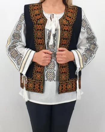Vesta brodata cu model traditional Lucretia 3